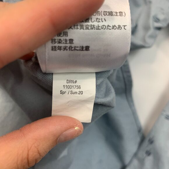 Eddie Bauer Shirt Mens L Large Iron Blue Button Down Classic Fit Printed Cotton - Picture 10 of 13